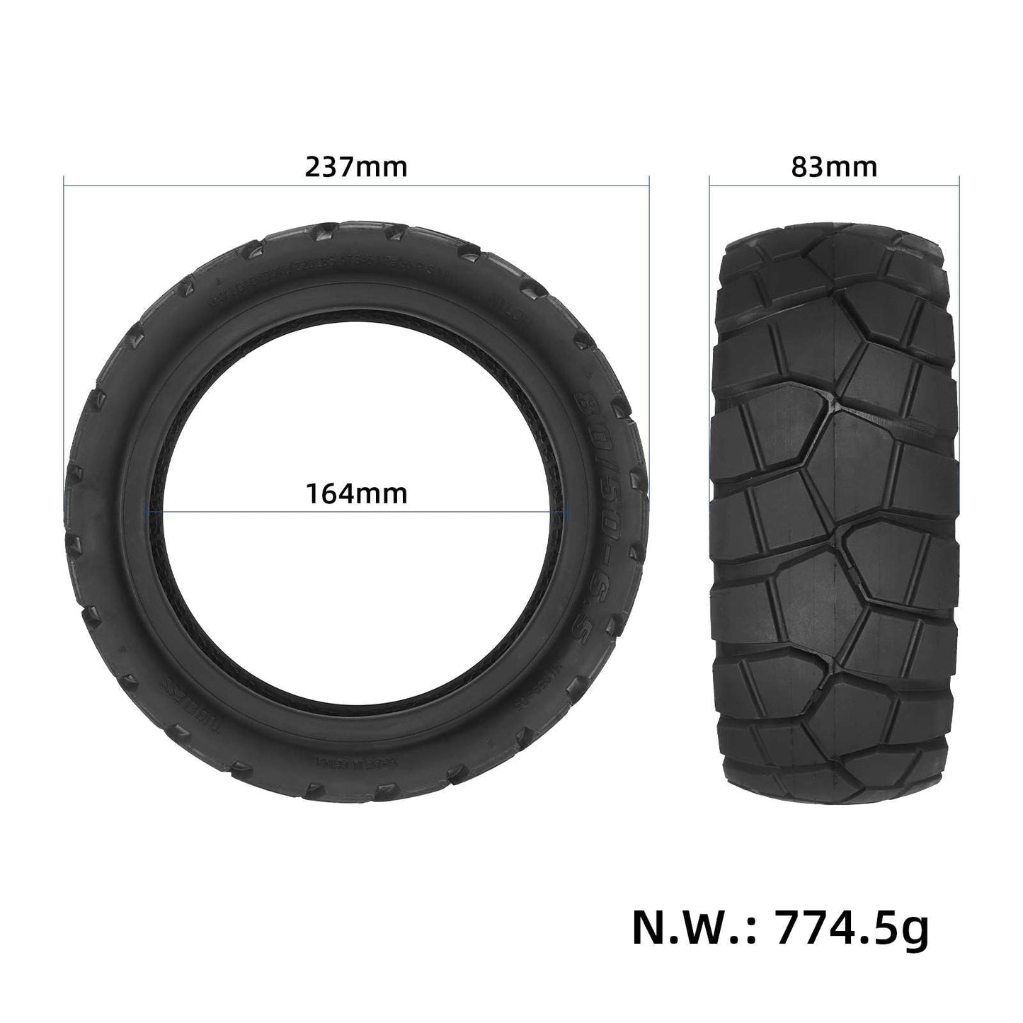 Pneu Tubeless 80/50-6.5